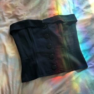 Vintage 80s Yves Saint Laurent black bustièr